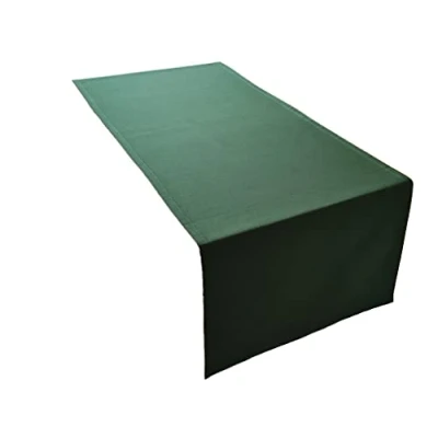 Abbildung von Lemos Home Hochwertiger Tischläufer Tischwäsche aus 100% Baumwolle Kollektion Konzept, Farbe &amp; Größe wählbar (Tischläufer 45x120cm, Olivgrün)