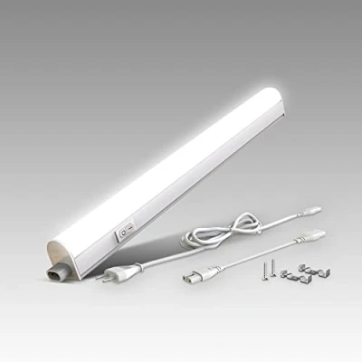 Abbildung von B.K.Licht LED Leiste mit Ein Ausschalter, neutralweiße Lichtfarbe, erweiterbar, Unterbauleuchte Küche, Lichtleiste Schrankbeleuchtung, Küchenlampe, Beleuchtung, 31,3x2,2x3 cm, Weiß