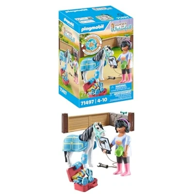 Abbildung von PLAYMOBIL Horses of Waterfall 71497 Pferde Therapeutin, liebevolle Versorgung und Verpflegung der Pferde, mit Bandagen leckeren Belohnungen, detailreiches Spielzeug für Kinder ab 4 Jahren