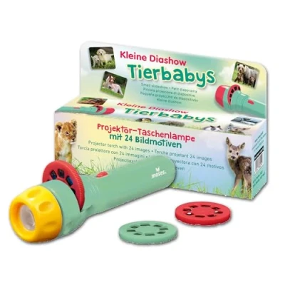 Abbildung von moses. Kleine Diashow Tierbabys, Projektor Taschenlampe Für Kinder, 24 Bildmotive mit den niedlichsten Tierkindern, die Entdeckungsreise von zuhause