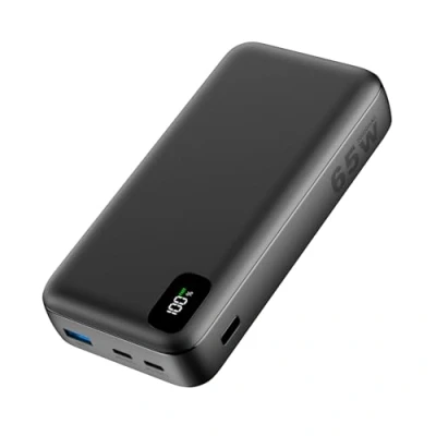 Abbildung von A ADDTOP Power Bank, 65W 20000mAh Bank PD3.0 + QC4.0 USB C Input &amp; Output Quick Charge 3 Outputs External Charger for Laptop MacBook Dell XPS iPhone iPad Switch (Black)