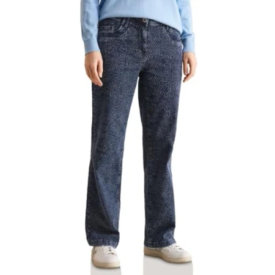 Abbildung von CECIL Damen B378661 Wide Leg Bouclé Look Jeans, Mid Blue Wash, 29W / 32L EU