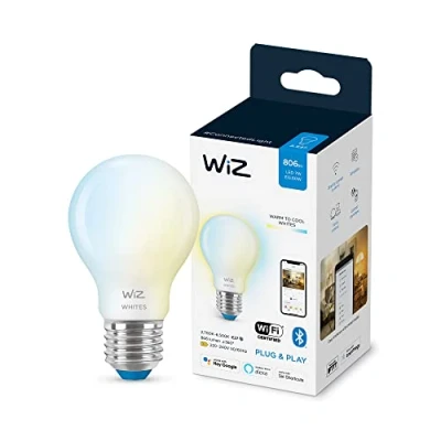 Abbildung von WiZ Tunable White LED E27 Lampe, dimmbar, warm bis kaltweiß, 806 lm, 60W, smarte Steuerung per App/Stimme über WLAN, 1 Packung