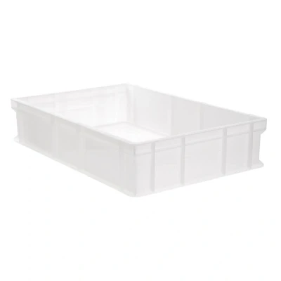 Abbildung von HENDI Pizzaballenbox mit Deckel 24 Liter PET Kunststoff Behälter 60 x 40 13 cm in weiß, Gastro Pizzateig Wanne