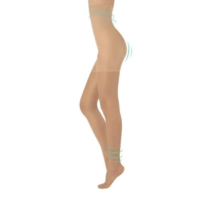 Abbildung von CALZITALY Figurformende Shaper Feine Stützstrumpfhose Hoher Taille mit Bauchweg Effekt Schwarz, Hautfarbe S, M, L, XL, 2XL, 3XL, 4XL 20 DEN Made in Italy (L, Soleil)