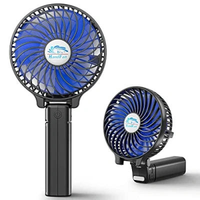 Abbildung von HandFan Mini Ventilator USB Tragbar Batterie Handventilator 3 Geschwindigkeits 180 Klappt Tisch 2 in 1 Mobiler Lüfter für im Freien Spielraum Kampieren mit Metallclip