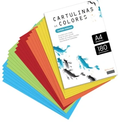 Abbildung von Buntpapier, Buntkarton A4 in Pastellfarben, farbige Blätter 180 g für Bastelarbeiten, Drucken von Dokumenten und kreativen Designs, · m office (x100, Intensives Sortiment)