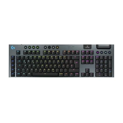Abbildung von Logitech G G915 X LIGHTSPEED flache kabellose Gaming Tastatur mit Double Shot PBT Tastenkappen, RGB Hintergrundbeleuchtung, roten linearen GL Switches für PC/Mac, DEU QWERTZ Layout Schwarz