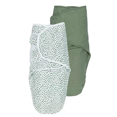 Abbildung von Meyco Baby Cheetah/Uni Pucksack 2er Pack, Erstausstattung Neugeborene (Pucktuch für Babys ab 0 3 Monaten, weicher Schlafkomfort, atmungsaktiv und feuchtigkeitsabsorbierend, Einschlafhilfe), Waldgrün