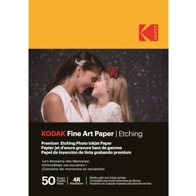 Abbildung von KODAK Fine Art Paper/Etching Premium Fotopapier 10 x 15 cm (A6) 210 g/m² matt 50 Blatt für jeden Tintenstrahldrucker geeignet