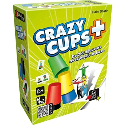 Abbildung von GIGAMIC AMHCP Reflexspiel Crazy Cups Plus, Blau, Gelb