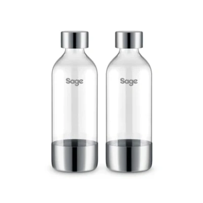 Abbildung von Sage The InFizz Bottles 1L Flasche kompatibel mit dem Fusion Home Wassersprudler 2er Pack, Gebürsteter Edelstahl