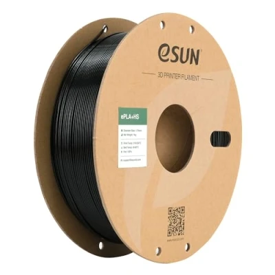 Abbildung von eSUN PLA+ Filament 1.75mm, PLA+HS Hochgeschwindigkeitsdruck 3D Drucker Maßgenauigkeit +/ 0.03mm, 1KG Spule (2.2 LBS) Speedy PLA Plus für High Speed Drucker,Schwarz
