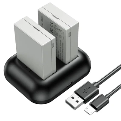 Abbildung von ENEGON Ersatzbatterie (2er Pack) und Rapid Dual Ladegerät für Canon LP E8 EOS Rebel T2i, T3i, T4i, T5i, 550D, 600D, 650D, 700D, Kiss X4, X5, X6, LC E8E Digitalkamera