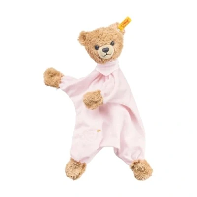 Abbildung von Steiff Kuscheltier Schlaf gut Bär Schmusetuch, Süßes Stofftier, Jungen, Mädchen &amp; Babys ab 0 Monaten, Plüschtier 30 cm, Rosa, 239533