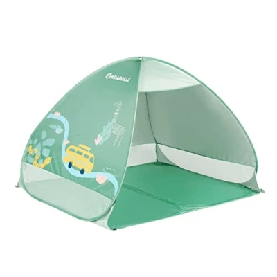 Abbildung von Badabulle Strandmuschel Safari mit UV Schutz 50+, Strandzelt Pop Up System, 125 x 100 85 cm