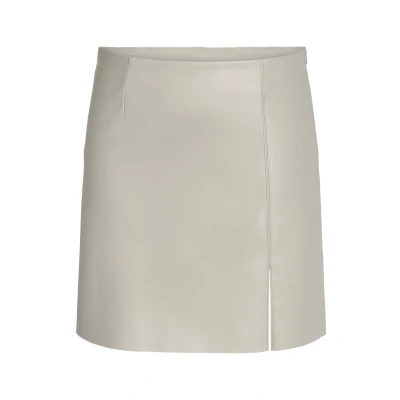 Abbildung von Noisy May Nmclara Penny PU HW SLIT Skirt Bleistiftrock, Damen, Größe: XS, Moonbeam