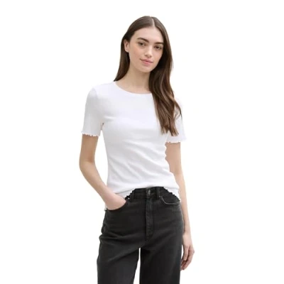 Abbildung von TOM TAILOR Denim Damen 1047092 T Shirt, 20000 White, M