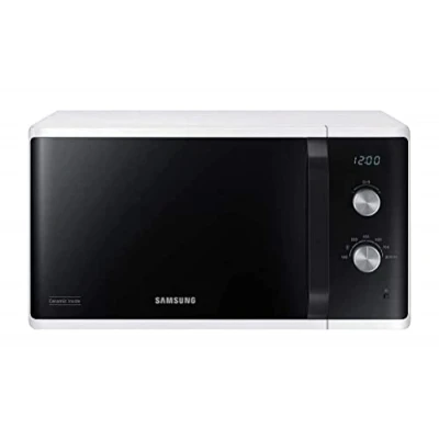 Abbildung von Samsung MW3500 Mikrowelle MS23K3614AW/EG / 800 W 23 L Garraum 48, 9 cm Breite Kratzfester Keramik Emaille Innenraum 6 Leistungsstufen Weiß