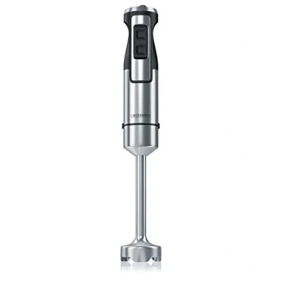 Abbildung von Arendo Stabmixer 1000 Watt Edelstahl Set vierflügeliges Messer Pürierstab stufenlose Geschwindigkeitsregelung Turbotaste Abnehmbarer Mixfuß