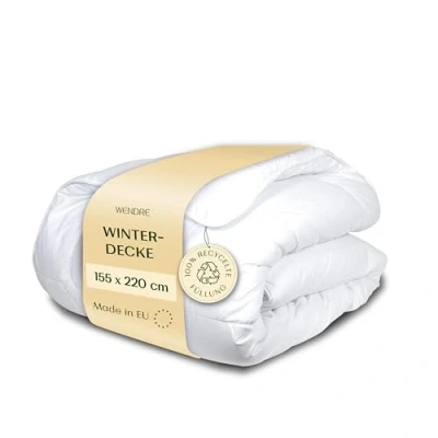 Abbildung von WENDRE Warme Winterdecke 155x220 cm 300 GSM Dicke Decke mit Duo Lagen Füllung aus Antiallergener Mikrofaser Winter Bettdecke Oeko TEX und ISO Zertifiziert Maschinenwaschbar bei 40C
