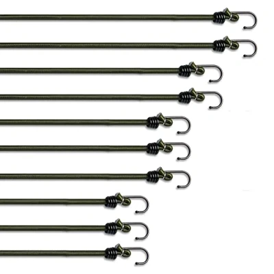 Abbildung von Pluvios Schwerlast 10 Pack Elastisch Spanngummis mit Haken an beiden Enden Camping Shelter Basha Garten Auto DIY 2 Jahre Garantie (Mix)
