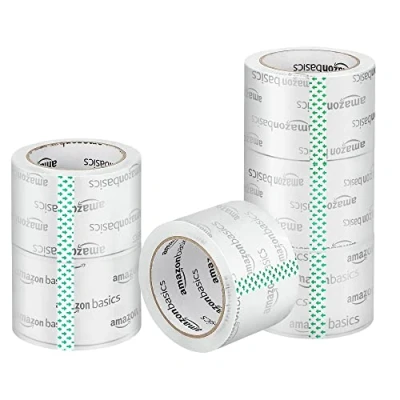 Abbildung von Amazon Basics Paketband für Umzüge und Lagerung, extra breit, 7.2 cm x 50 m, kristallklar, 6 Stück