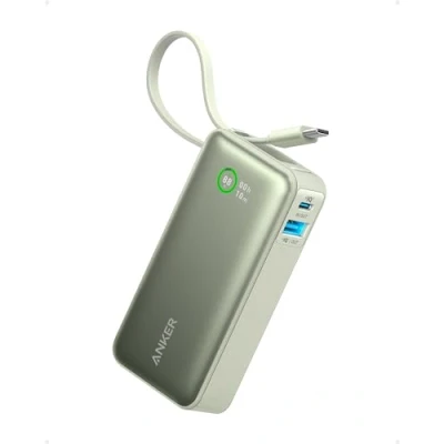 Abbildung von Anker Nano Power Bank Externer Akku 10000 mAh mit integriertem USB C Kabel, Maximale Leistung PD 30 W 1 Anschluss, A kompatibel iPhone 15/14, MacBook, Galaxy, iPad,