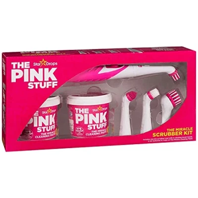 Abbildung von Britains Beauty The Miracle Stuff Bürstenset , Pink Star Drops 2 Reinigungspaste, elektrische Bürsten mit 4 Bürstenköpfen.