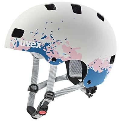 Abbildung von uvex kid 3 cc robuster Fahrradhelm für Kinder individuelle Größenanpassung optimierte Belüftung grey grapefruit matt 55 58 cm