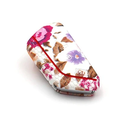 Abbildung von Schlüssel Hülle VF für 3 Tasten Auto Silikon Cover Schlüsselhülle Etui Schutzhülle (Blumenmuster)