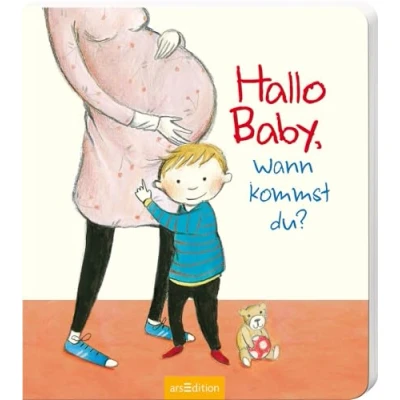 Abbildung von Hallo Baby, wann kommst du?: Erstes Pappbilderbuch zum Thema Geschwisterchen für Kinder ab 24 Monaten