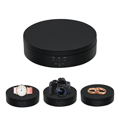 Abbildung von Mcbazel Drehteller Elektrisch 360 Grad Elektrischer 13.8cm Motorisierter Drehständer Display Tisch zur Präsentation von Schmuck, Uhren, digitalen Produkten（Schwarz）