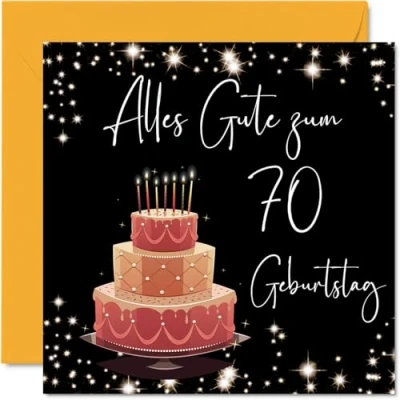 Abbildung von 70. Geburtstagskarte für Frauen Elegant Stilvoll Alles Gute zum Geburtstagskarten 70 Jährige Frau Mama Urgroßmutter Oma, 145mm Siebzig Siebzigste Geburtstag Grußkarten