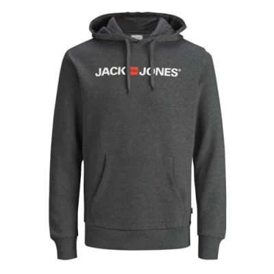 Abbildung von JACK &amp; JONES Herren JJECORP Old Logo Sweat Hood NOOS 12137054, Dark Grey Melange/REG FIT ME, XS