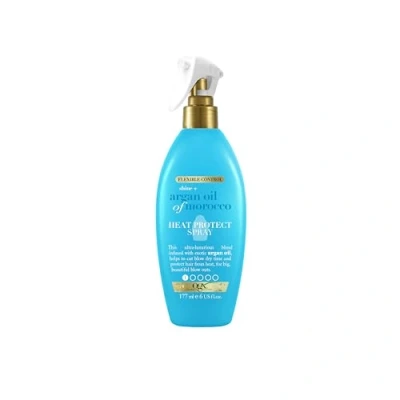 Abbildung von OGX Argan Oil of Morroco Heat Protection Spray (177 ml), pflegendes Hitzeschutzspray für die Haare mit marokkanischem Arganöl, glättendes Glanzspray &amp; Hitzeschutz Haarspray