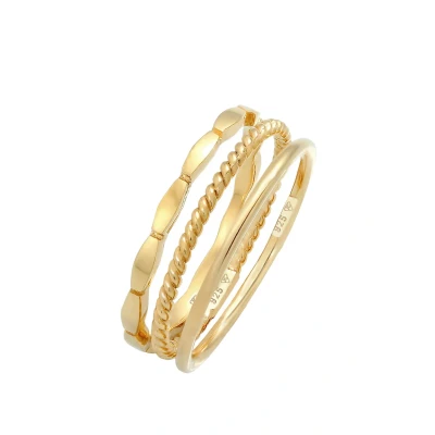 Abbildung von Elli 3 PACK Style Ring goldcoloured, Damen, Größe: 54, Gold coloured