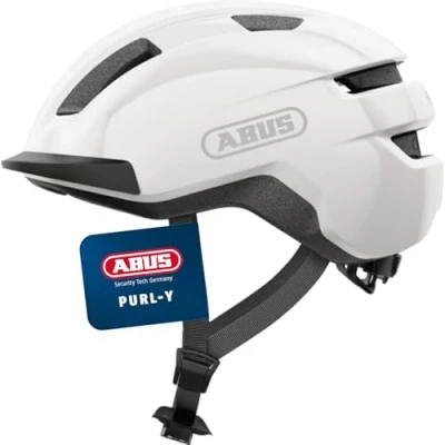 Abbildung von ABUS Fahrradhelm PURL Y geeignet für E Bike und S Pedelec stylisher NTA Schutzhelm Erwachsene Jugendliche Weiß, Größe L