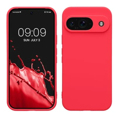 Abbildung von kwmobile Handyhülle kompatibel mit Google Pixel 9 Hülle Handy Case aus weichem Silikon in Neon Pink