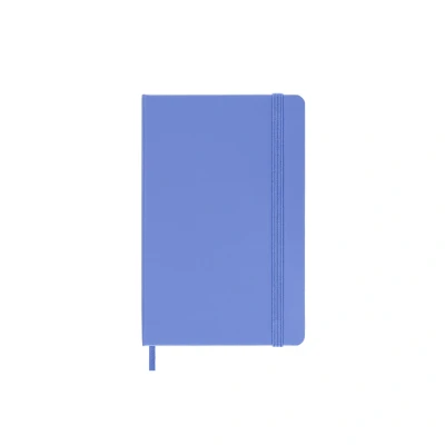 Abbildung von Moleskine Klassisches Notizbuch, Liniertes Hardcover und elastischer Verschluss, Taschenformat 9 x 14 cm, Farbe Hortensienblau, 192 Seiten