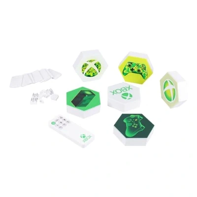 Abbildung von Paladone Hexagon LED Leuchten, Xbox Frei stehend oder zur Wandmontage, anpassbare Dekoration für das Spielezimmer mit ferngesteuertem Lichtwechsel und musikreaktiven Modi