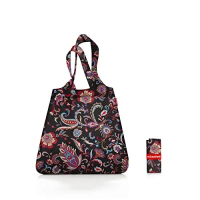 Abbildung von reisenthel mini maxi shopper faltbarer kompakter Rucksack wasserabweisend, Couleur:paisley black