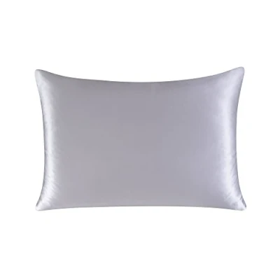 Abbildung von townssilk Kopfkissenbezug aus Reiner Maulbeerseide, 100% 19 mm, für Haare und Haut, Größe 50 x 60 cm, Kissenbezug, Kissenbezug mit verdecktem Reißverschluss, Fadenzahl 600, Silber