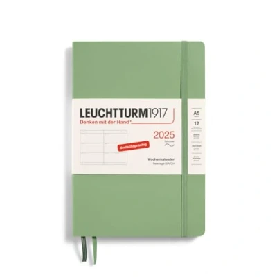 Abbildung von LEUCHTTURM1917 370567 Wochenkalender 2025, Medium A5 Softcover 12 Monats Planer, 80 g, liniert Salbei