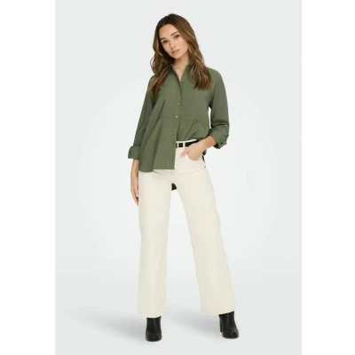 Abbildung von JDY Lange Hemdbluse, Damen, Größe: Medium, Khaki