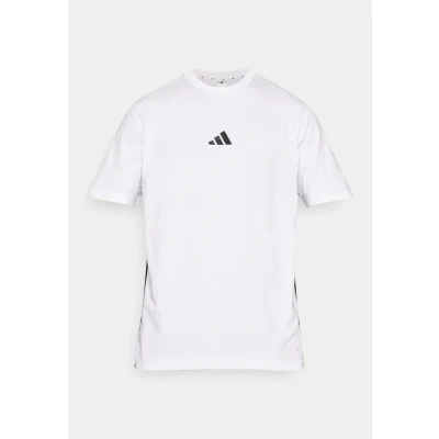 Abbildung von adidas Sportswear Essential Three Stripes Single Tshirt basic, Herren, Größe: Small, White/black