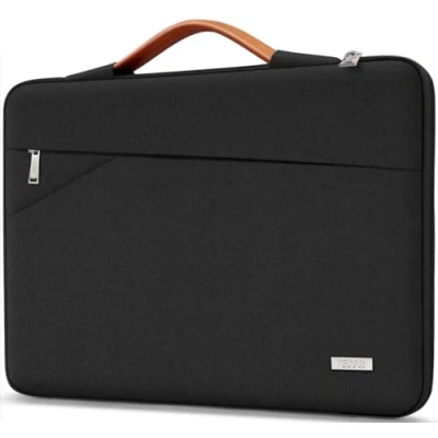 Abbildung von TECOOL 14 Zoll Laptop Tasche Hülle Laptoptasche für Lenovo HP Dell Acer Asus Notebook Chromebook, 15 MacBook Air M2 Wasserdicht Notebooktasche Stoßfestes Schutzhülle, Schwarz