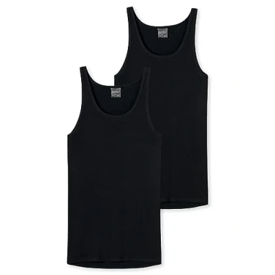 Abbildung von Schiesser Herren 2 Pack Unterhemd ohne Arm Original Feinripp Unterwäsche, schwarz_005121, 5/ M (2er Pack)