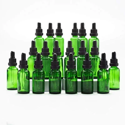 Abbildung von YIZHAO Pipettenflasche 30ml Grün, Apothekerflasche mit Pipette Glas, für Ätherisches Öl, Aromatherapie, Massage, Düfte, Labor, Kosmetik, Reisen 24 Pcs