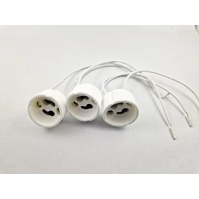 Abbildung von 3 Stück GU10 Keramik Fassung Sockel Anschluss mit extra dickem 30cm Anschlusskabel Für LED und Halogen Spot 18 AWG Kabel 0,75mm²